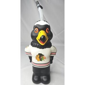 Chicago Blackhawks Tommy Hawk Mascot 2002 SGA 10" Water Bottle NHL Mountain Dew